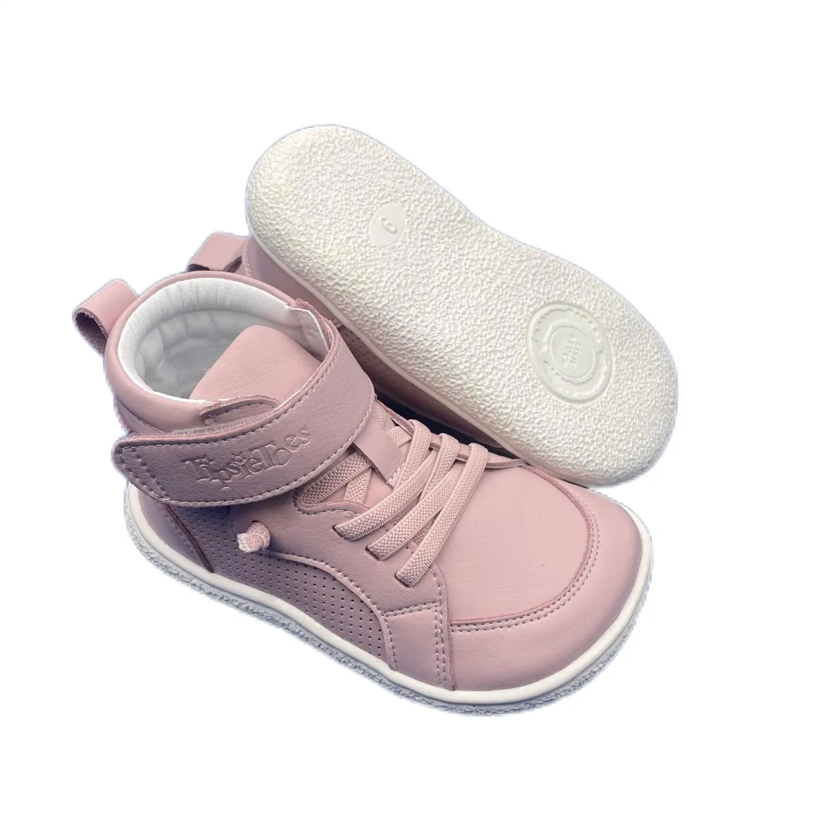 Tipsietoes Spring Autumn Genuine Leather Boots For Girls Boys Kid Barefoot Sneaker Leather Linning Light Weight Elastic Strape