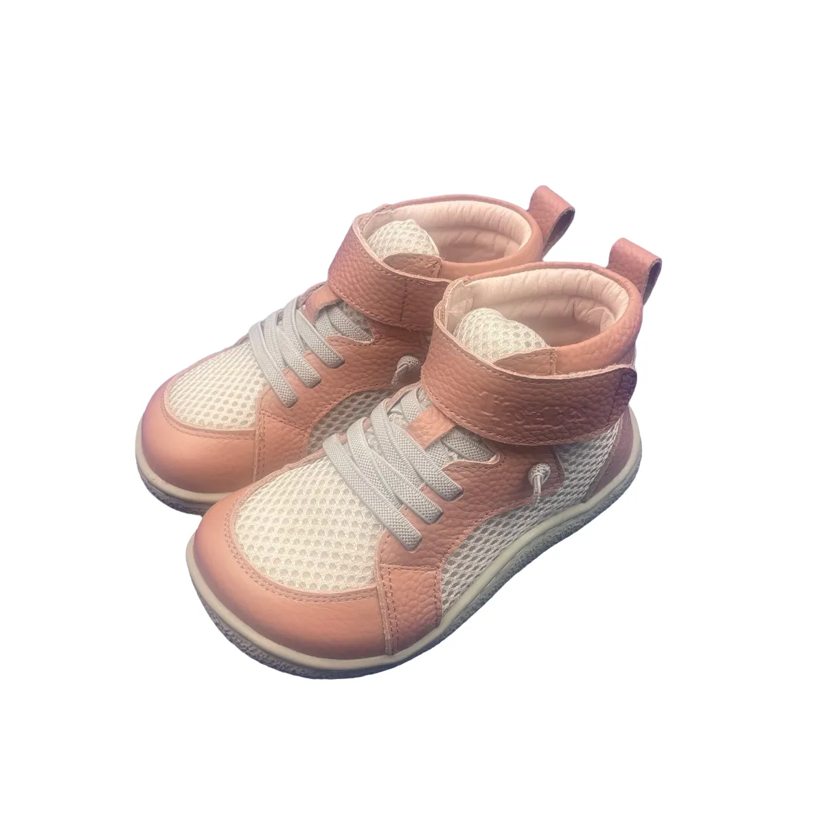 Tipsietoes Spring Autumn Genuine Leather Boots For Girls Boys Kid Barefoot Sneaker Leather Linning Light Weight Elastic Strape