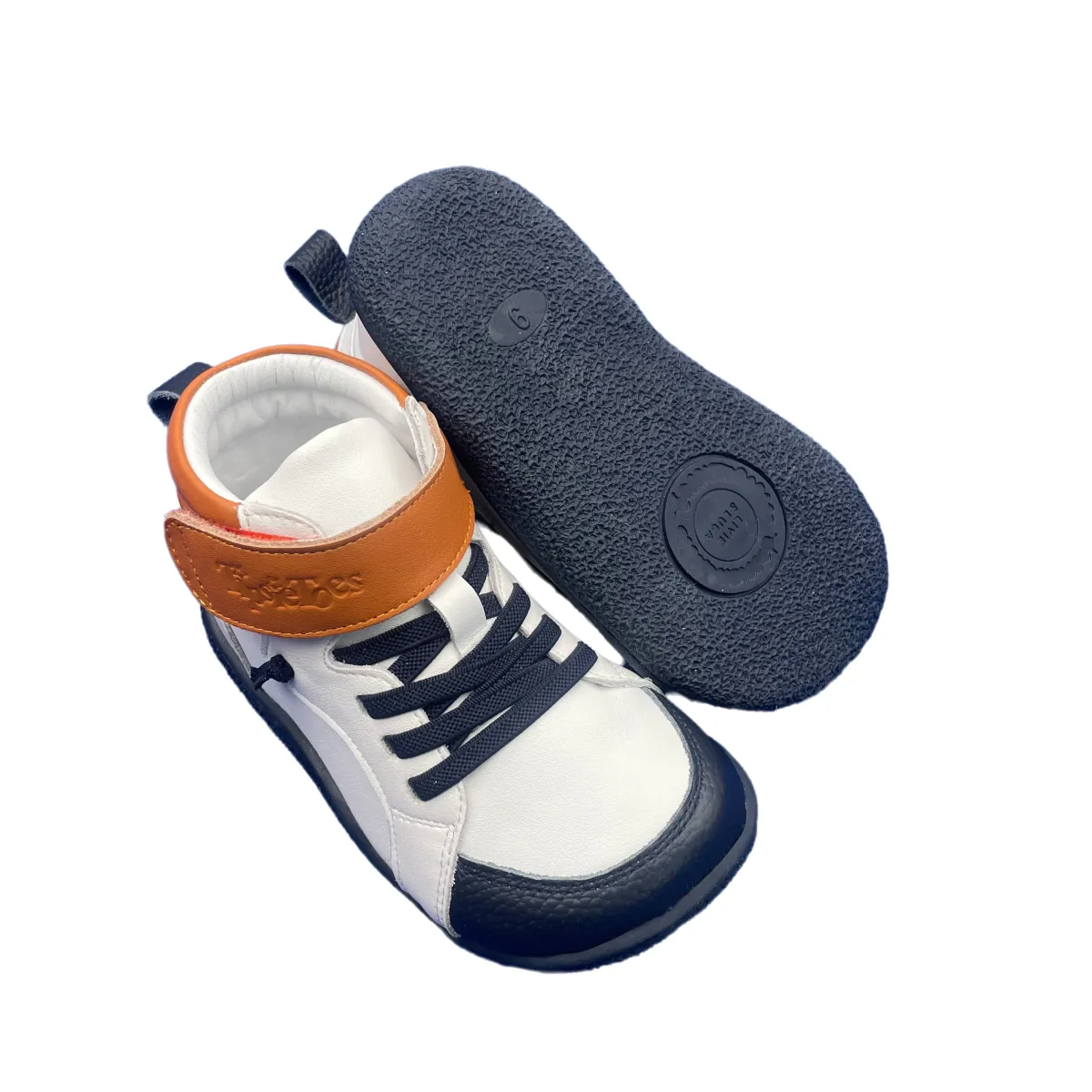 Tipsietoes Spring Autumn Genuine Leather Boots For Girls Boys Kid Barefoot Sneaker Leather Linning Light Weight Elastic Strape