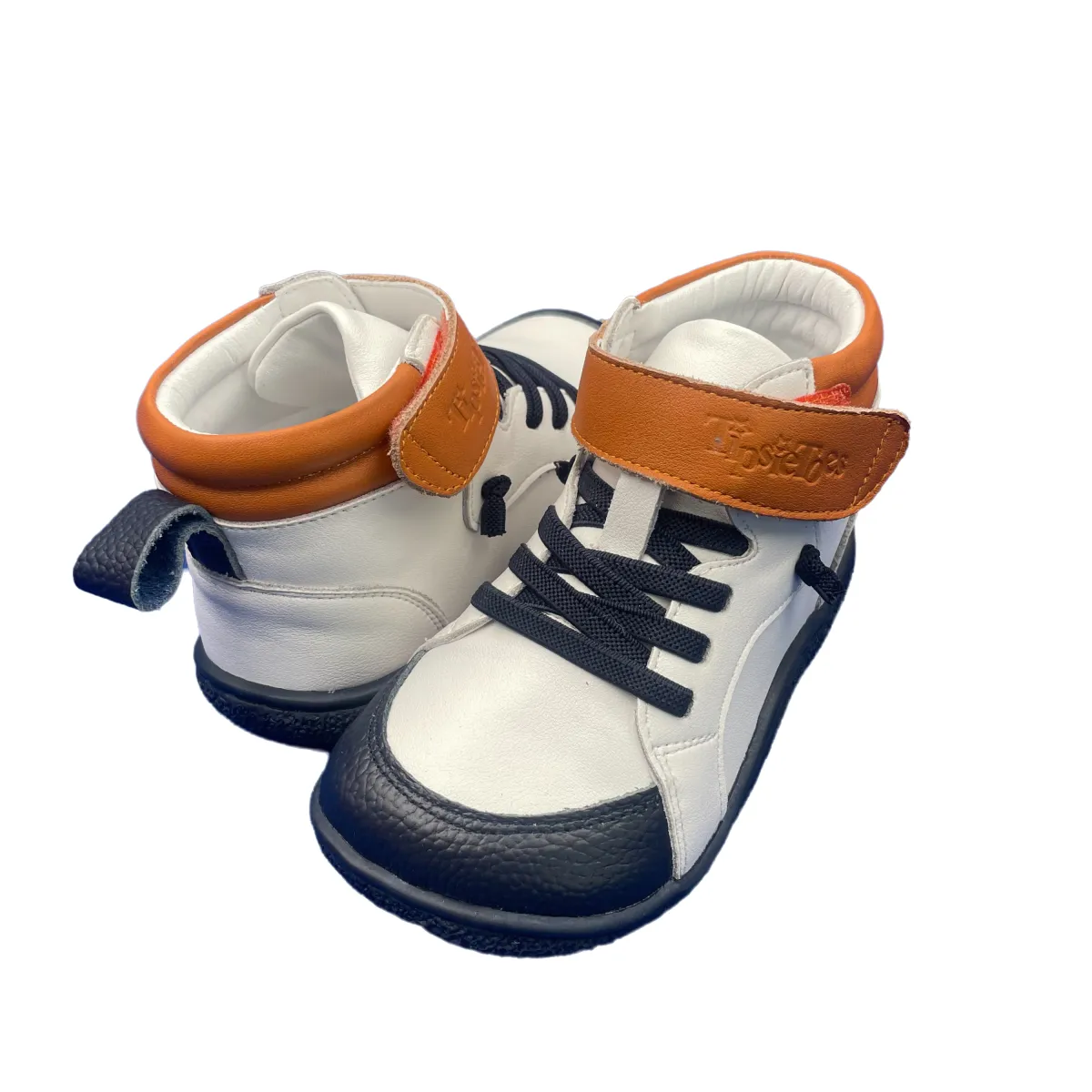 Tipsietoes Spring Autumn Genuine Leather Boots For Girls Boys Kid Barefoot Sneaker Leather Linning Light Weight Elastic Strape