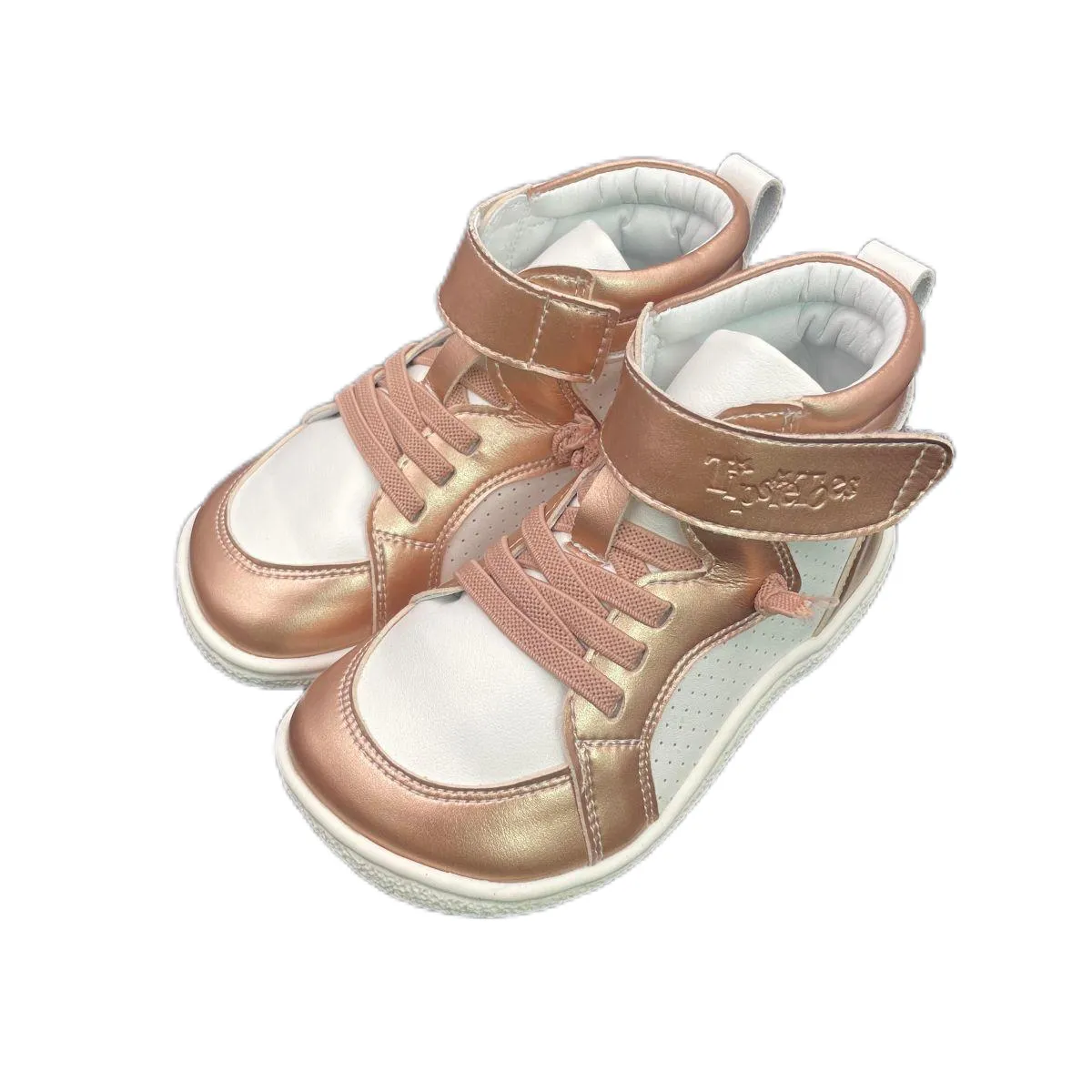 Tipsietoes Spring Autumn Genuine Leather Boots For Girls Boys Kid Barefoot Sneaker Leather Linning Light Weight Elastic Strape