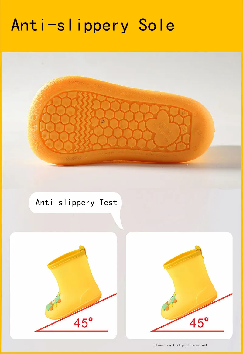 Rainy Children Cartoon Dinosaur Water Shoes Kids Baby Boys Girls Rubber Oversshoes Waterproof Non-slip Kids Rain Boots F06244