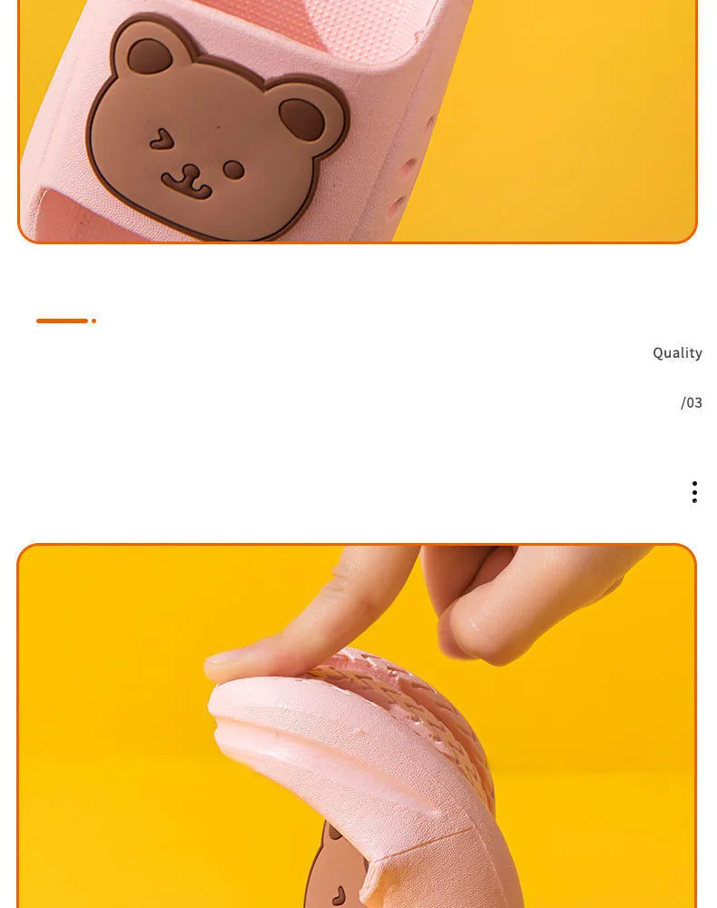 EVA Children's Slippers Cute Cartoon Boys and Girls' Toddler Bean Shoes Medium and Large Kids' Parent-Child Summer Sandals