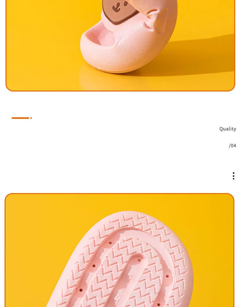 EVA Children's Slippers Cute Cartoon Boys and Girls' Toddler Bean Shoes Medium and Large Kids' Parent-Child Summer Sandals