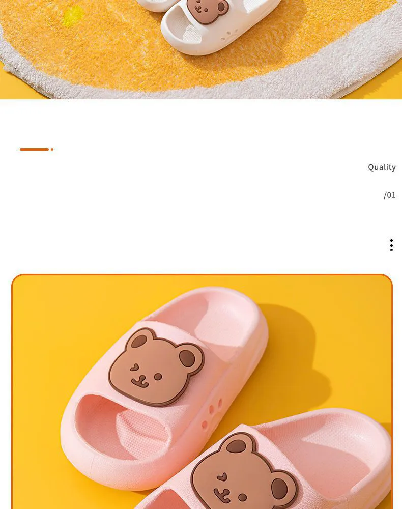 EVA Children's Slippers Cute Cartoon Boys and Girls' Toddler Bean Shoes Medium and Large Kids' Parent-Child Summer Sandals