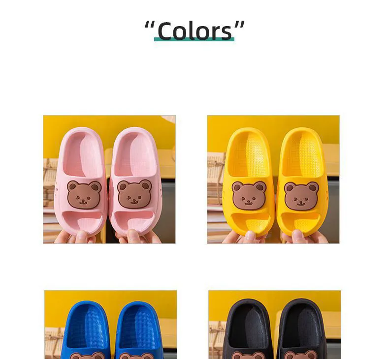 EVA Children's Slippers Cute Cartoon Boys and Girls' Toddler Bean Shoes Medium and Large Kids' Parent-Child Summer Sandals