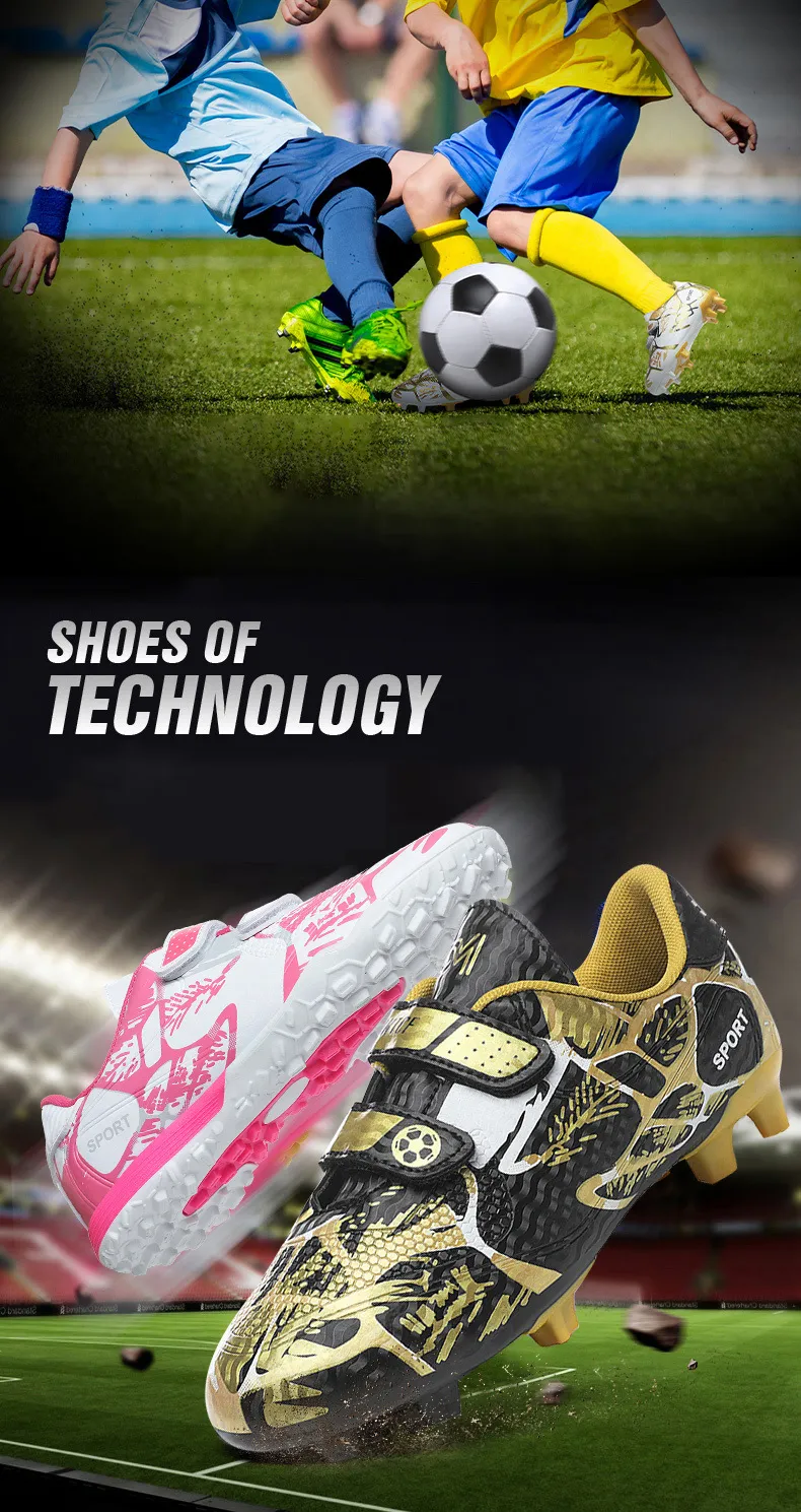 Kids Soccer Shoes FG/TF Football Boots Professional Cleats Grass Training Sport Footwear Boys Outdoor Futsal Soocer Boots 28-38