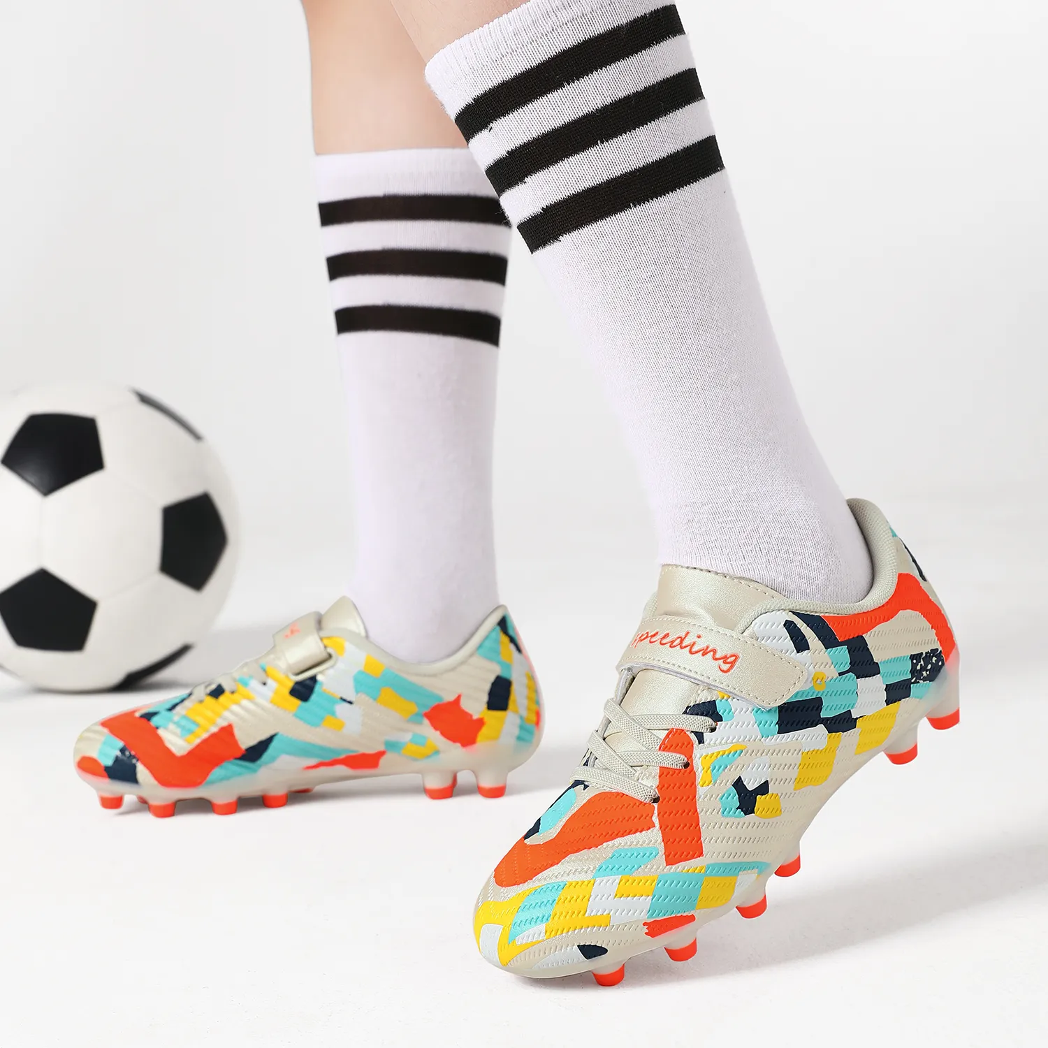 Kids Soccer Cleats Athletic Outdoor FG Football Boots Boys Girls Training Sneakers AG Youth Soccer Shoes for Little/Big Kids