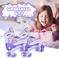 Kids Roller Skates - Adjustable Light Up Skates for Girls & Boys