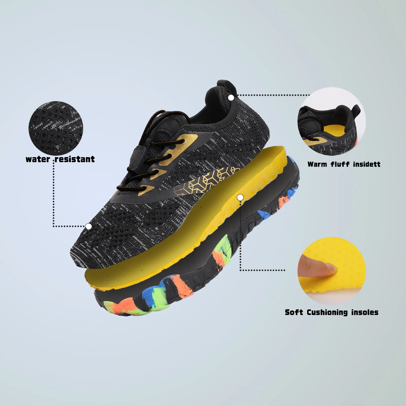 Kids Water Shoes Children Barefoot Shoes Comfortable Trail Running Shoes Breathable Non-Slip Hiking Shoes Aqua Shoes Sports