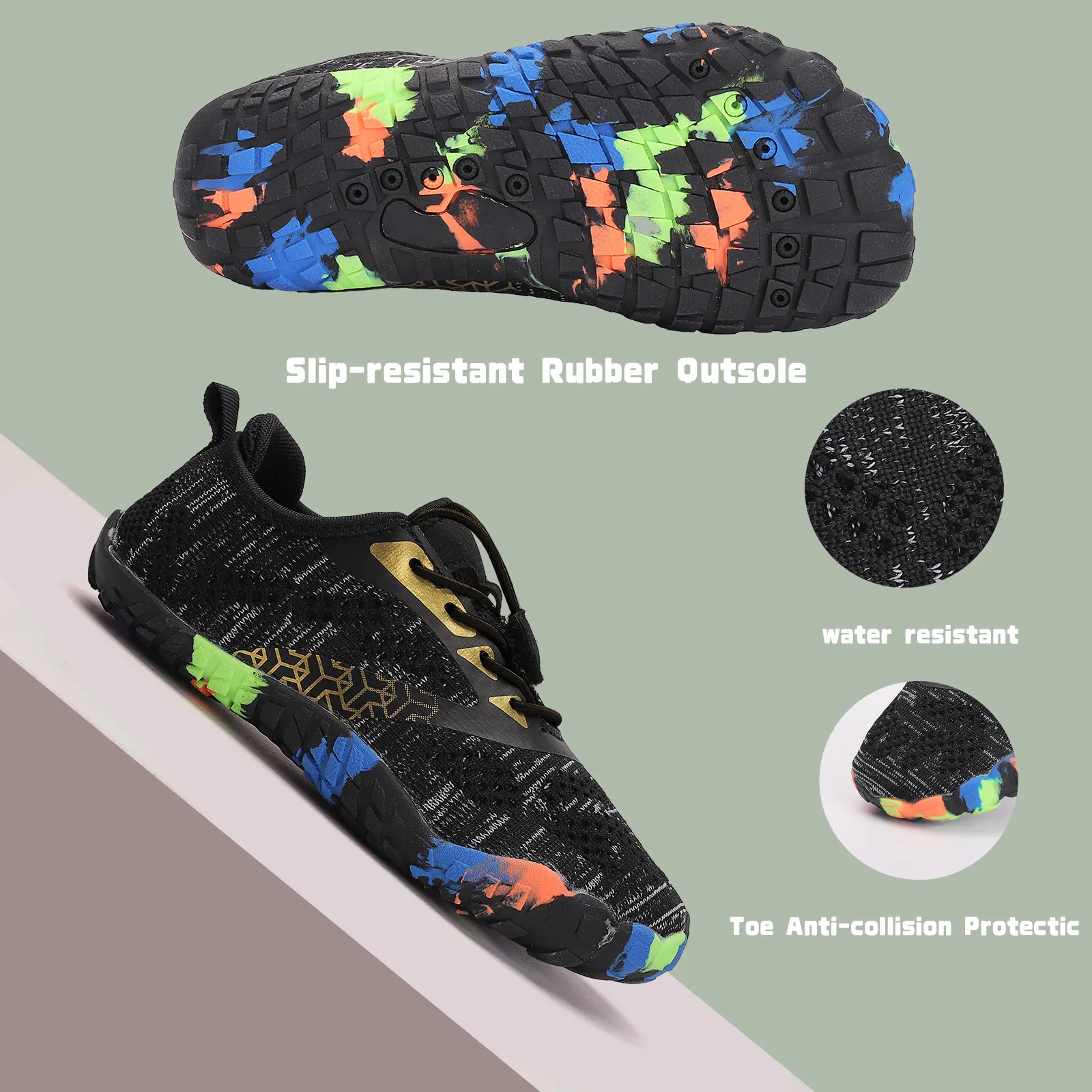 Kids Water Shoes Children Barefoot Shoes Comfortable Trail Running Shoes Breathable Non-Slip Hiking Shoes Aqua Shoes Sports