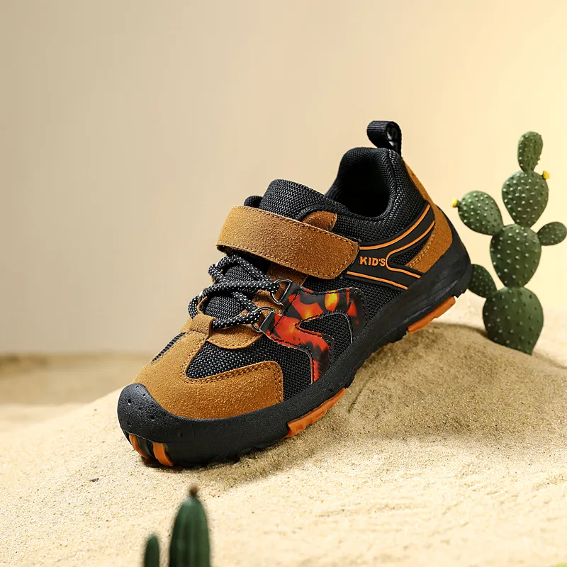 New Kids Sneakers Fashion Low Cut Anti Slip Wear Resistant Child Hiking Shoes Color Blocked High End Tourism Off Road Run Shoes