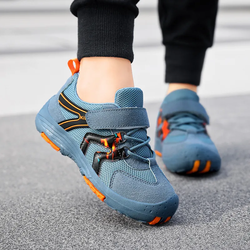 New Kids Sneakers Fashion Low Cut Anti Slip Wear Resistant Child Hiking Shoes Color Blocked High End Tourism Off Road Run Shoes