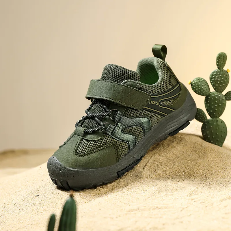 New Kids Sneakers Fashion Low Cut Anti Slip Wear Resistant Child Hiking Shoes Color Blocked High End Tourism Off Road Run Shoes