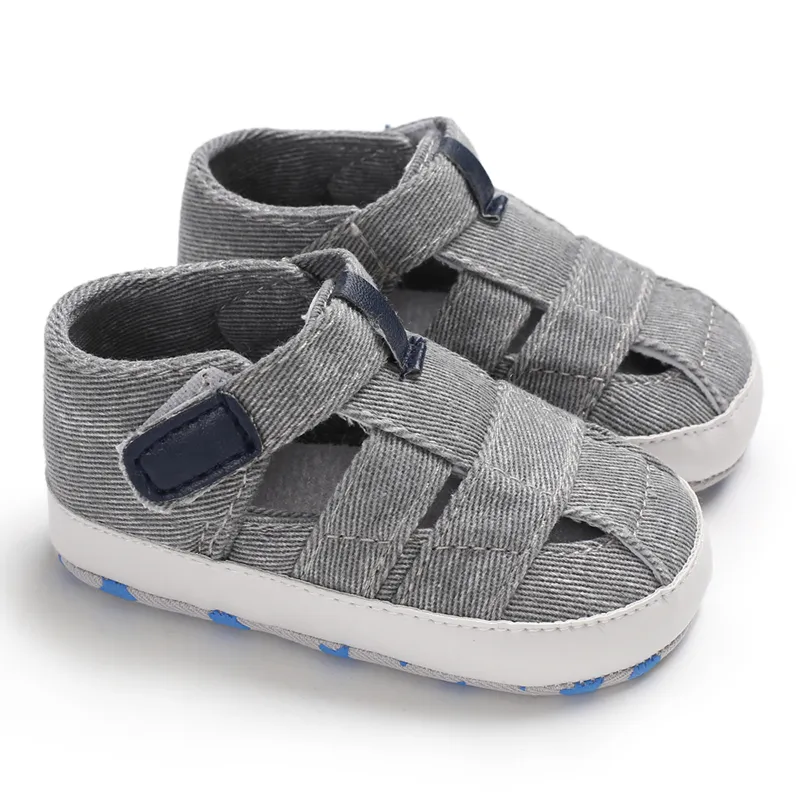 Newborn Boys And Girls Baby Shoes Fashion Canvas Soft Soles First Walking Shoes Breathable Sandals Popular Summer Beach Shoes
