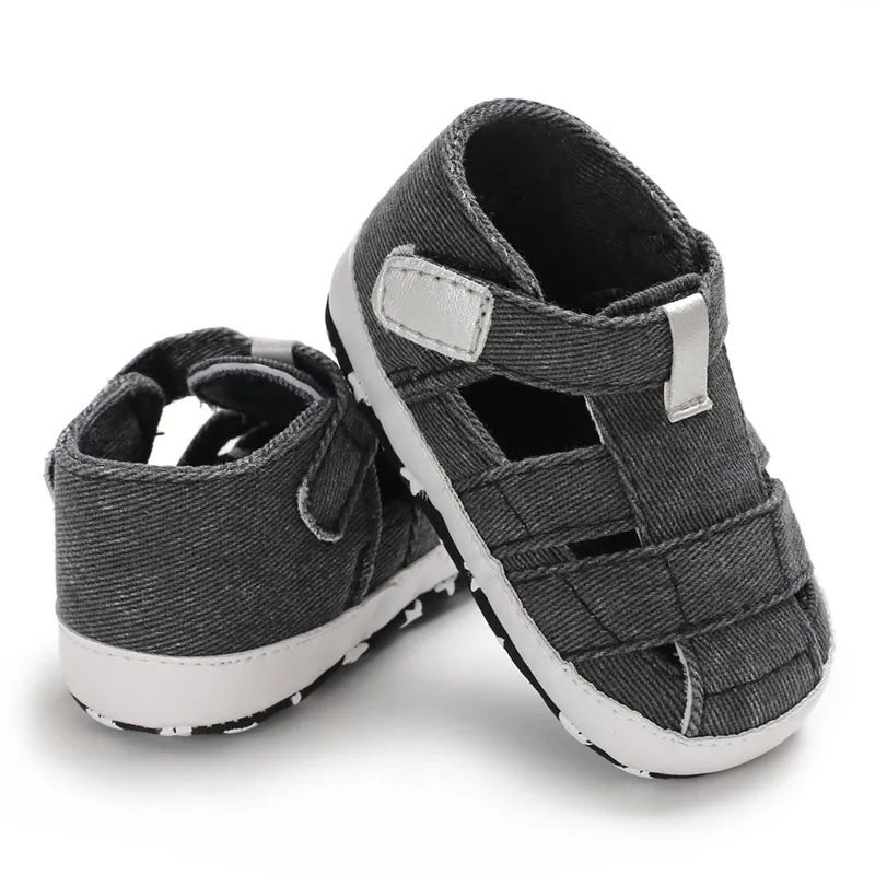 Newborn Boys And Girls Baby Shoes Fashion Canvas Soft Soles First Walking Shoes Breathable Sandals Popular Summer Beach Shoes