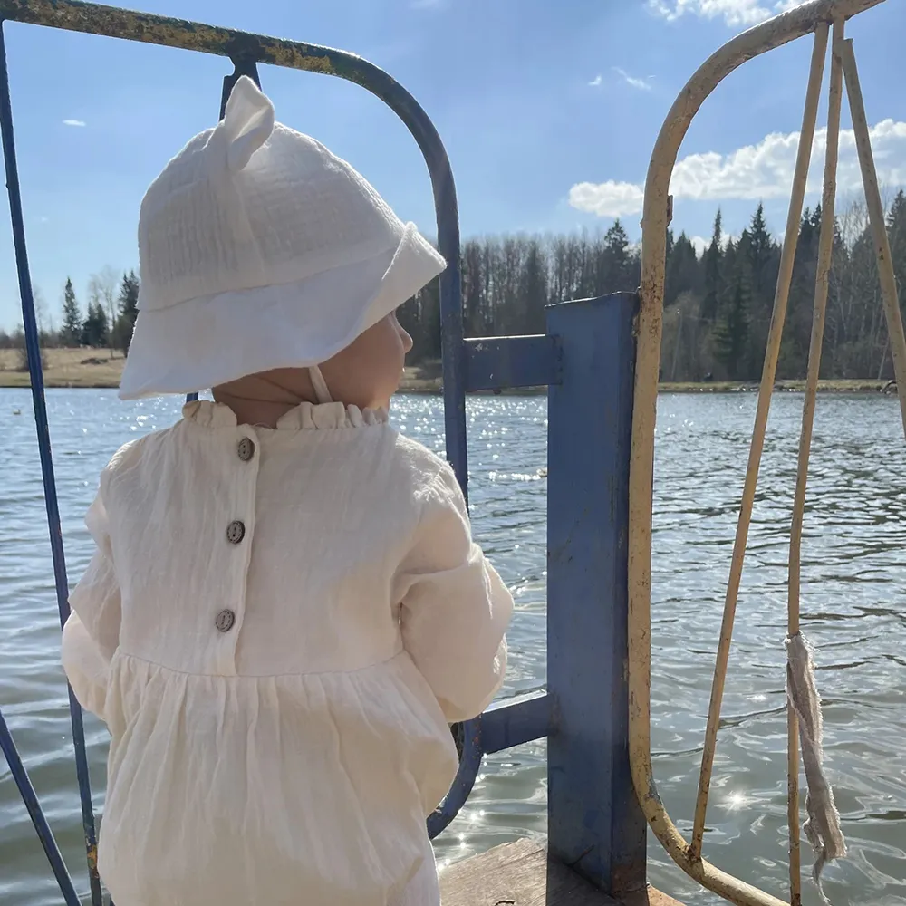 Muslin Cotton Baby Hat Summer Infant Cap Panama for Kids Soft Baby Sun Hats Girls Boys Bucket Hat Accessories Children 3-12M