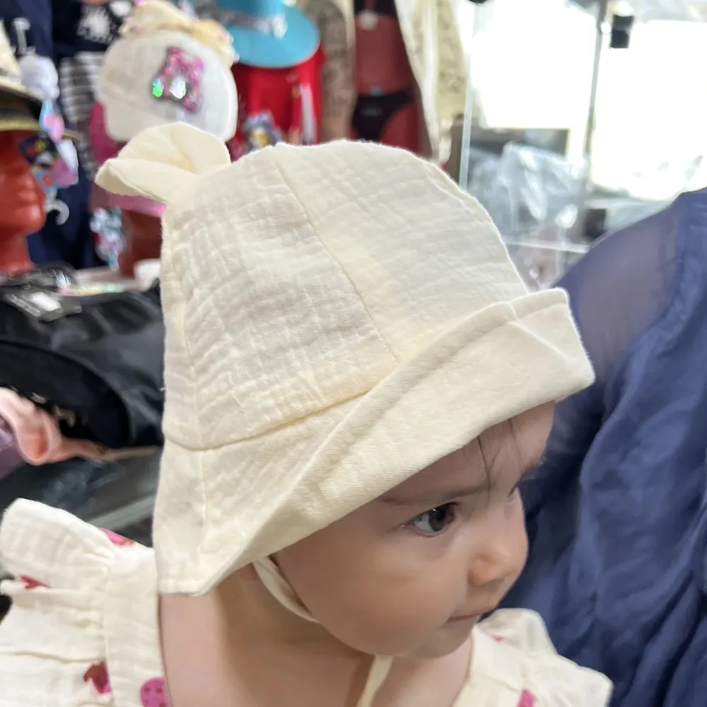 Muslin Cotton Baby Hat Summer Infant Cap Panama for Kids Soft Baby Sun Hats Girls Boys Bucket Hat Accessories Children 3-12M