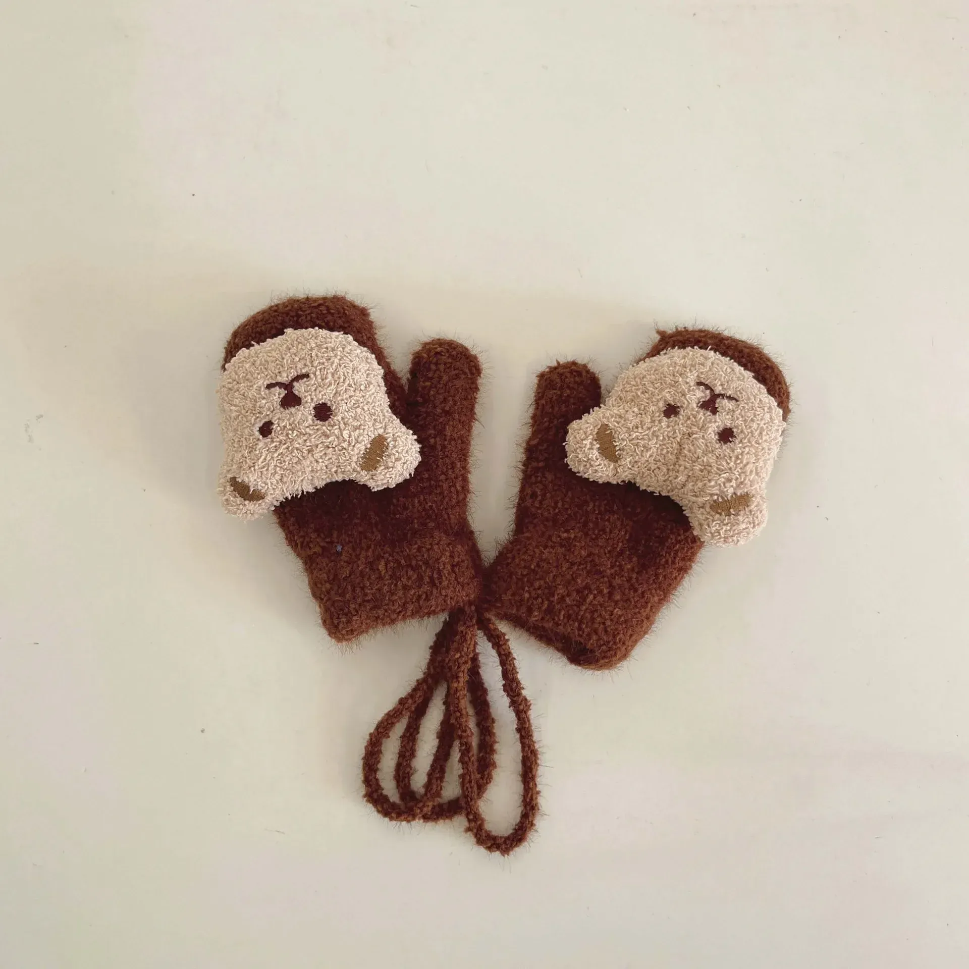 1-4Years Cartoon Mittens Gloves for Children Toddler Kids Accessories Baby Boys Girls Winter Knitted Soft Thick Warm Full Finger