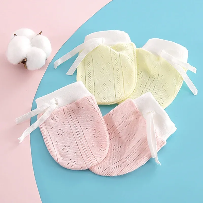 2PCS Baby Gloves for Newborns Cotton 0-12 Months Infant Anti Scratching Kids Mittens Face Protection Hand Glove Baby Accessories