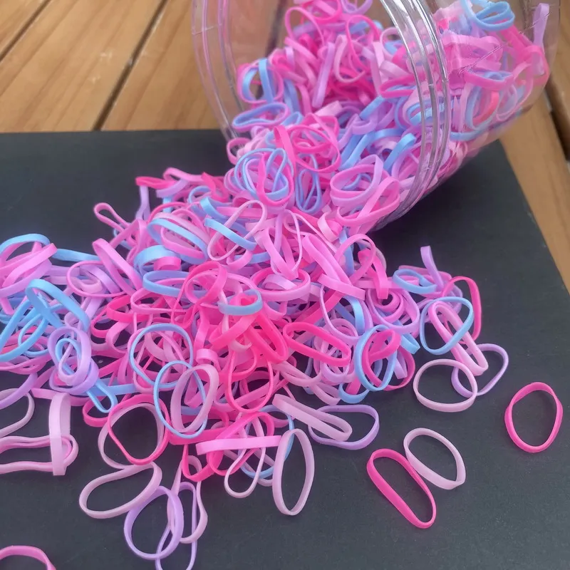 800pcs/set Thick Silicone Hair Rubber Bands For baby Girls transparent hair tie kids small black hair rope child hairbands