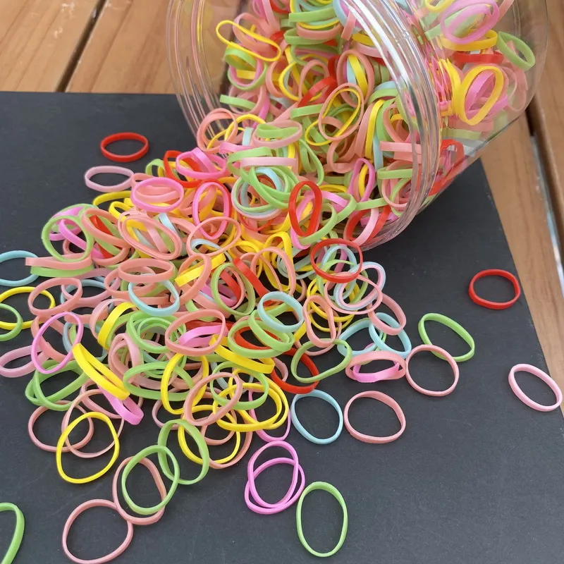 800pcs/set Thick Silicone Hair Rubber Bands For baby Girls transparent hair tie kids small black hair rope child hairbands