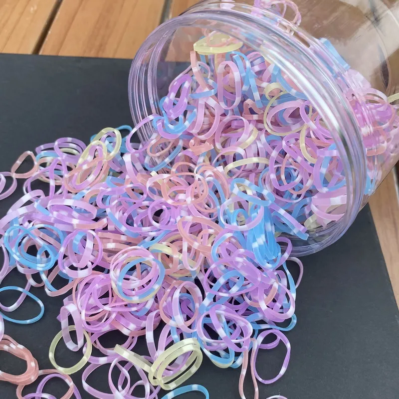 800pcs/set Thick Silicone Hair Rubber Bands For baby Girls transparent hair tie kids small black hair rope child hairbands