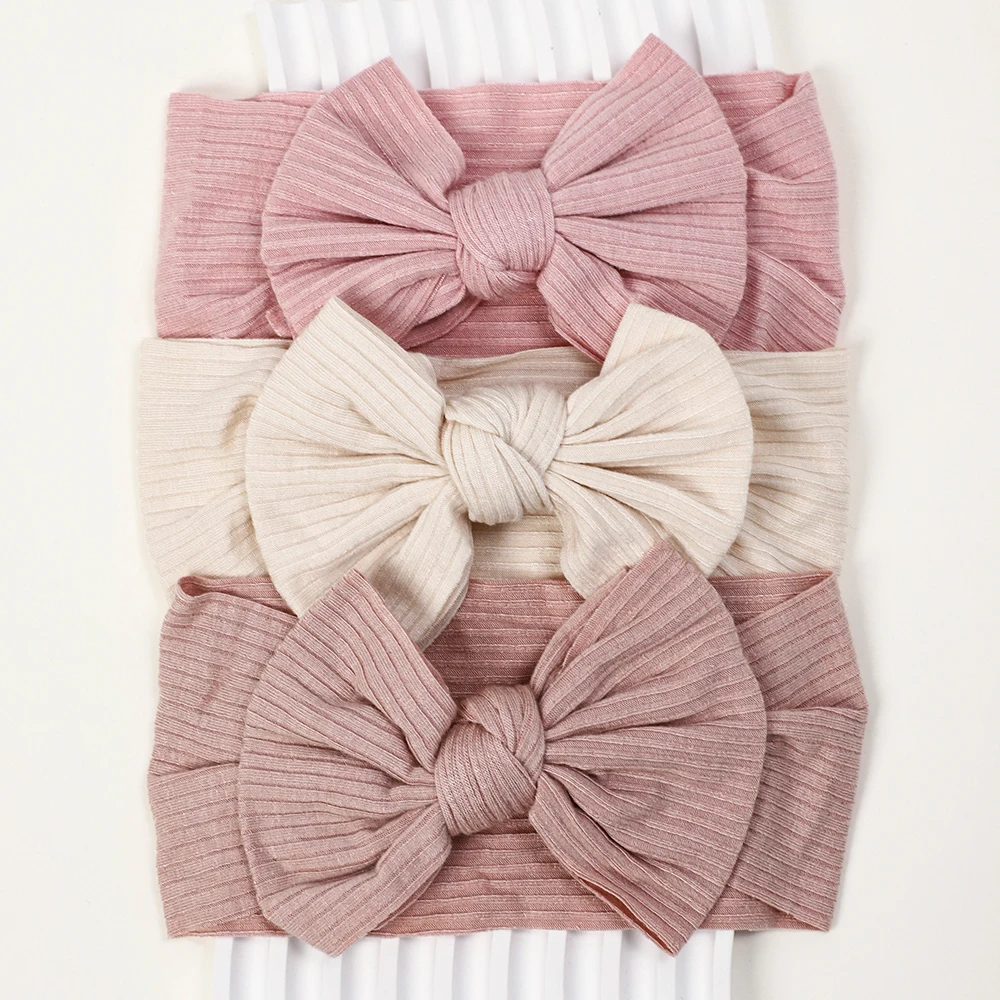 Knit Baby Headbands with Bows – Soft Nylon Infant Hair Accessories