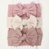 Knit Baby Headbands with Bows – Soft Nylon Infant Hair Accessories