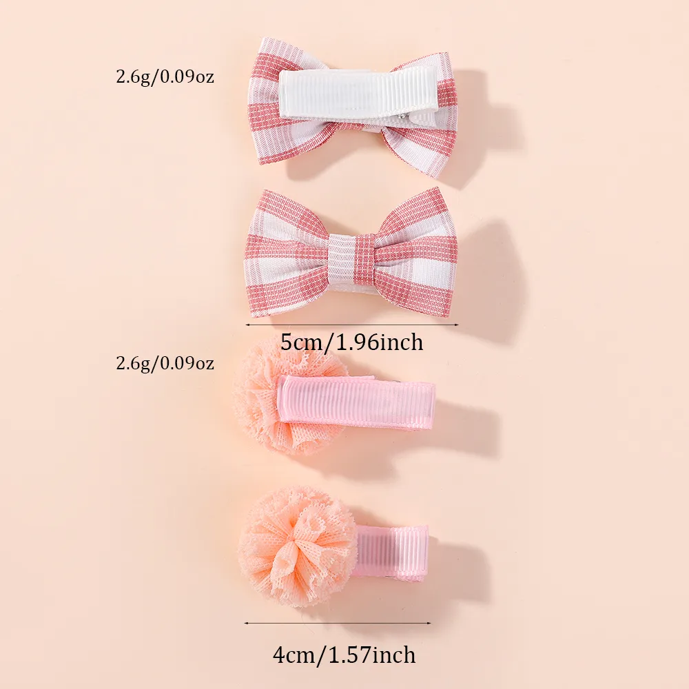 20pcs/set Lovely Kids Bows Hair Clips for Girls Barrette Boutique Full Coverage Fabric Children's Headwear Baby Hair Accessories