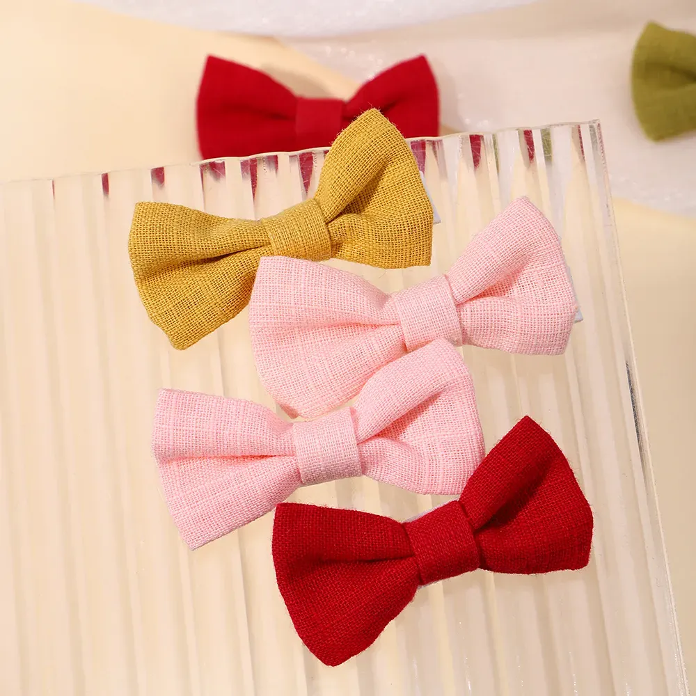 2Pcs/lot Baby Mini Hair Bows Hair Clips Cotton Soft Hairpin for Girl Cheer Bowknot Barrettes Children Headwear Hair Accessories