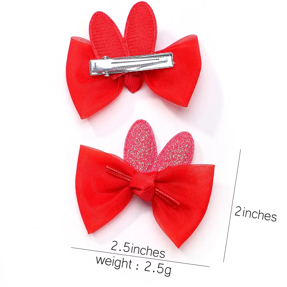 2Pcs/lot Baby Mini Hair Bows Hair Clips Cotton Soft Hairpin for Girl Cheer Bowknot Barrettes Children Headwear Hair Accessories