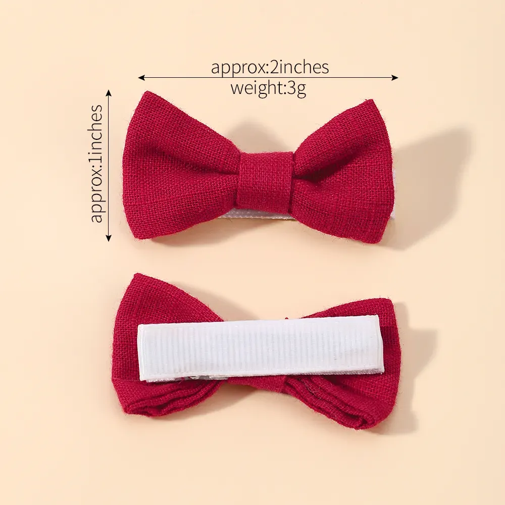2Pcs/lot Baby Mini Hair Bows Hair Clips Cotton Soft Hairpin for Girl Cheer Bowknot Barrettes Children Headwear Hair Accessories