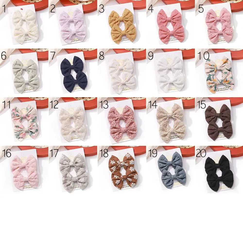 2Pcs/lot Baby Mini Hair Bows Hair Clips Cotton Soft Hairpin for Girl Cheer Bowknot Barrettes Children Headwear Hair Accessories