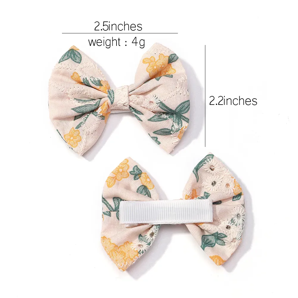 2Pcs/lot Baby Mini Hair Bows Hair Clips Cotton Soft Hairpin for Girl Cheer Bowknot Barrettes Children Headwear Hair Accessories