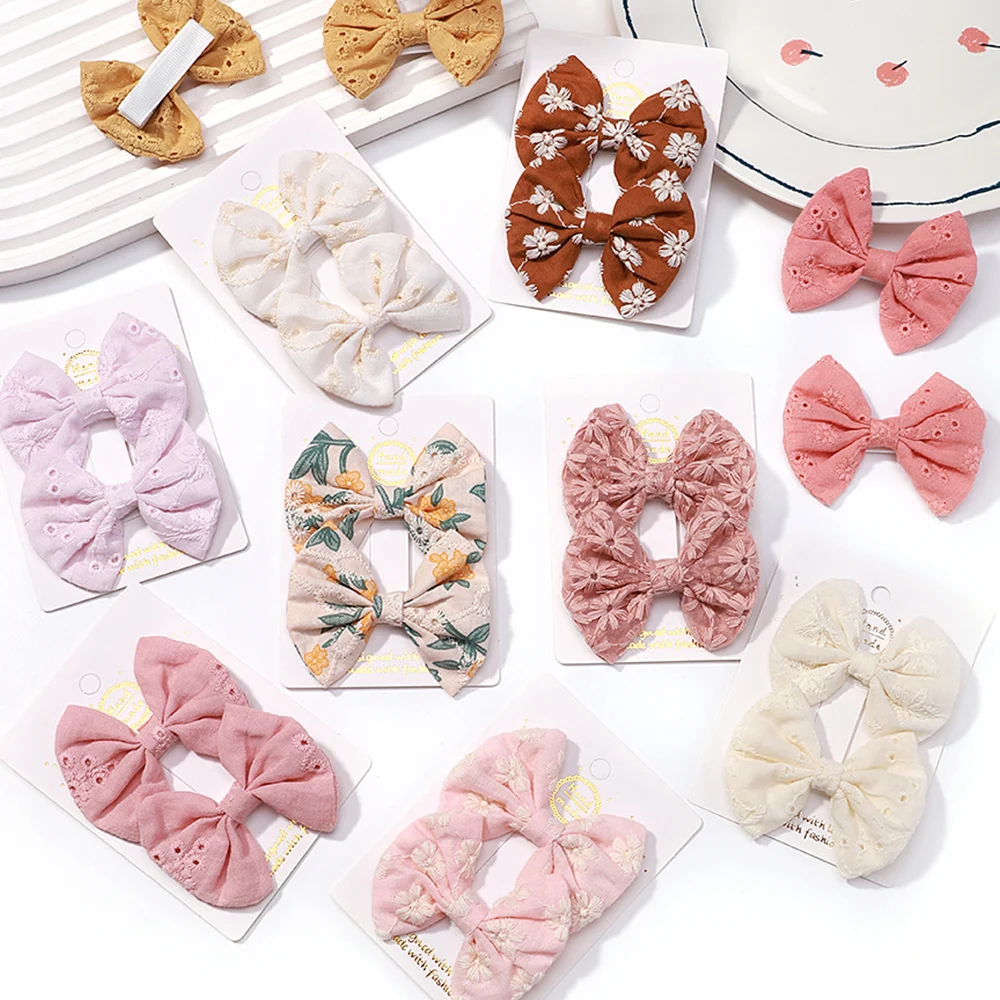 Baby Hair Bows Clips – Cute Cotton Barrettes for Girls