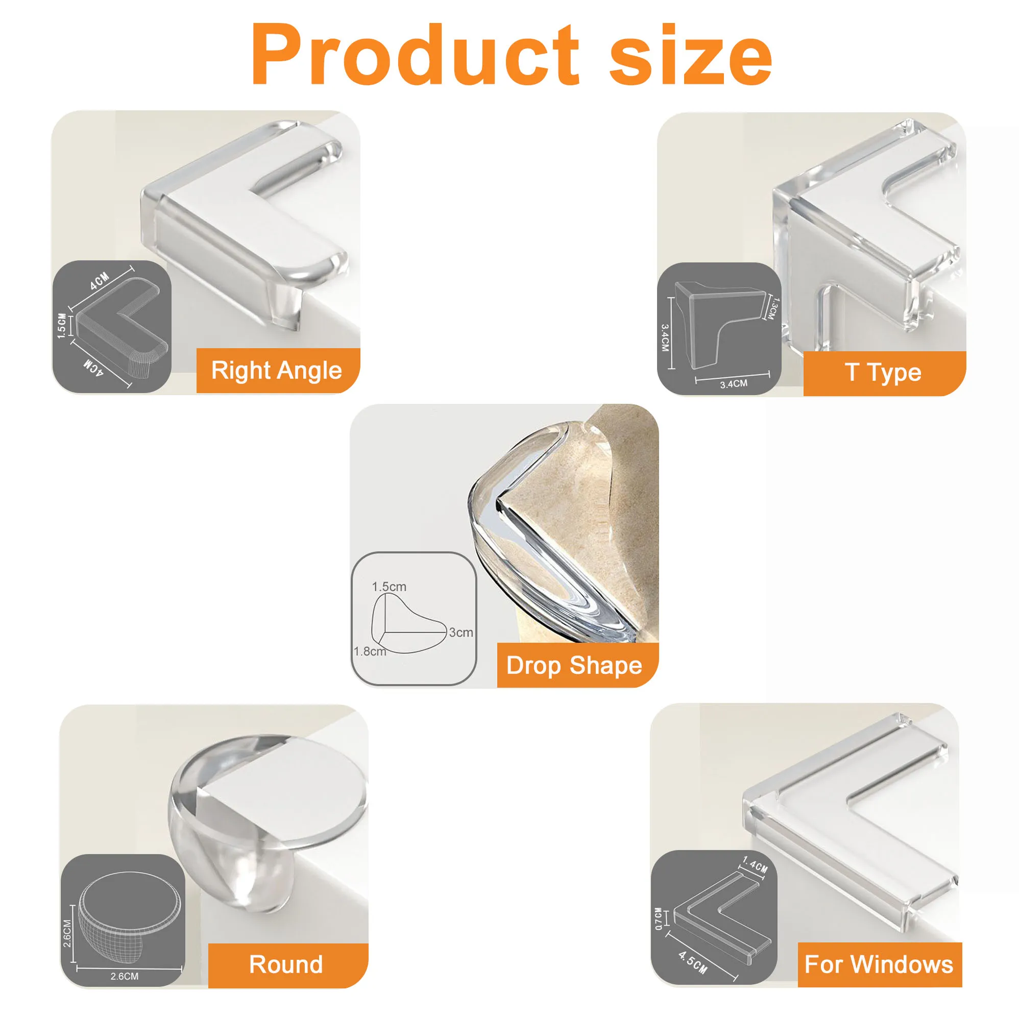 5PCS/10PCS/20PCS Baby Safety Silicone Protective Cover Table Corner Cover Children Collision Table Corner Cover