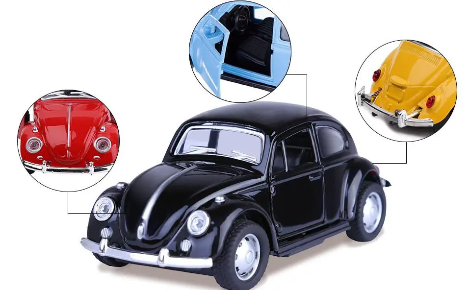 1PC Alloy Beetls Shaped Vintage Car Model Alloy Car Model Classic Car Door Car Ornaments