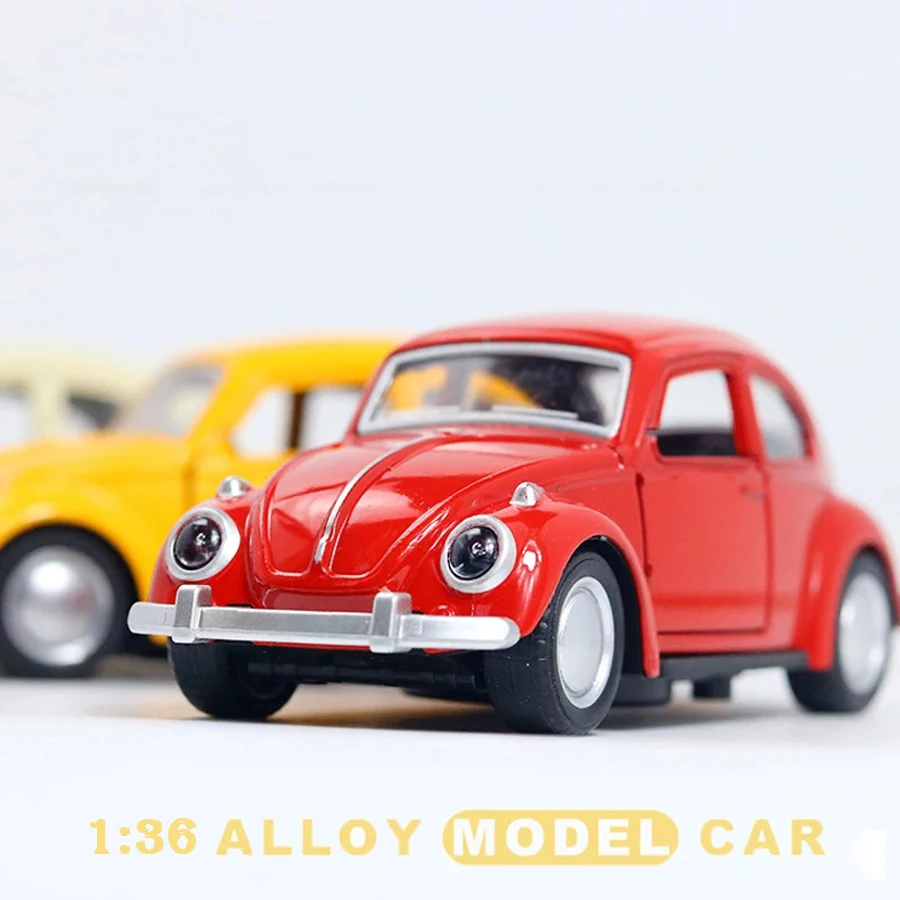 Alloy Beetle Shaped Car Model – Vintage Vehicle Ornament