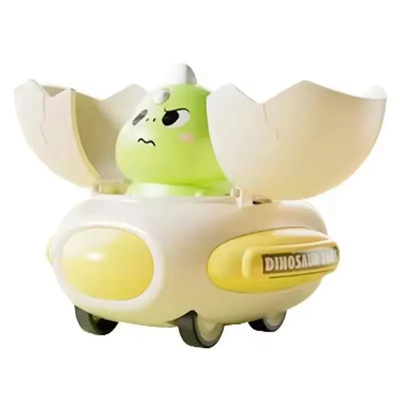Cartoon Dinosaur Egg Plastic Bumper Car Impact Deformation Vehicle Classic Toy Kids  Interactive Learning Toy Summer Outdoor Toy