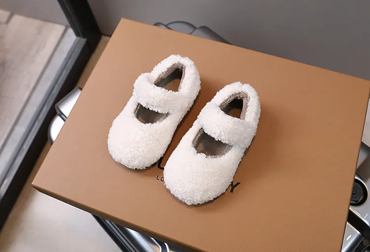 Kid Furry Shoe 2025Winter New Plush Gril Shoes Light Plush Cotton Shoes Trend Girl Casual Shoes Allmatch Kid Shoe Tenis De Mujer