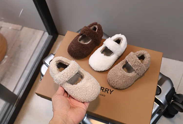 Kid Furry Shoe 2025Winter New Plush Gril Shoes Light Plush Cotton Shoes Trend Girl Casual Shoes Allmatch Kid Shoe Tenis De Mujer