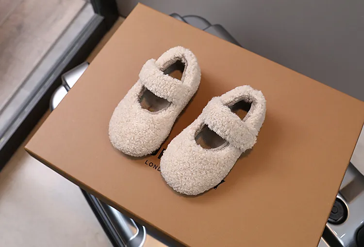Kid Furry Shoe 2025Winter New Plush Gril Shoes Light Plush Cotton Shoes Trend Girl Casual Shoes Allmatch Kid Shoe Tenis De Mujer
