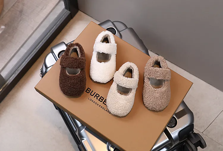 Kid Furry Shoe 2025Winter New Plush Gril Shoes Light Plush Cotton Shoes Trend Girl Casual Shoes Allmatch Kid Shoe Tenis De Mujer