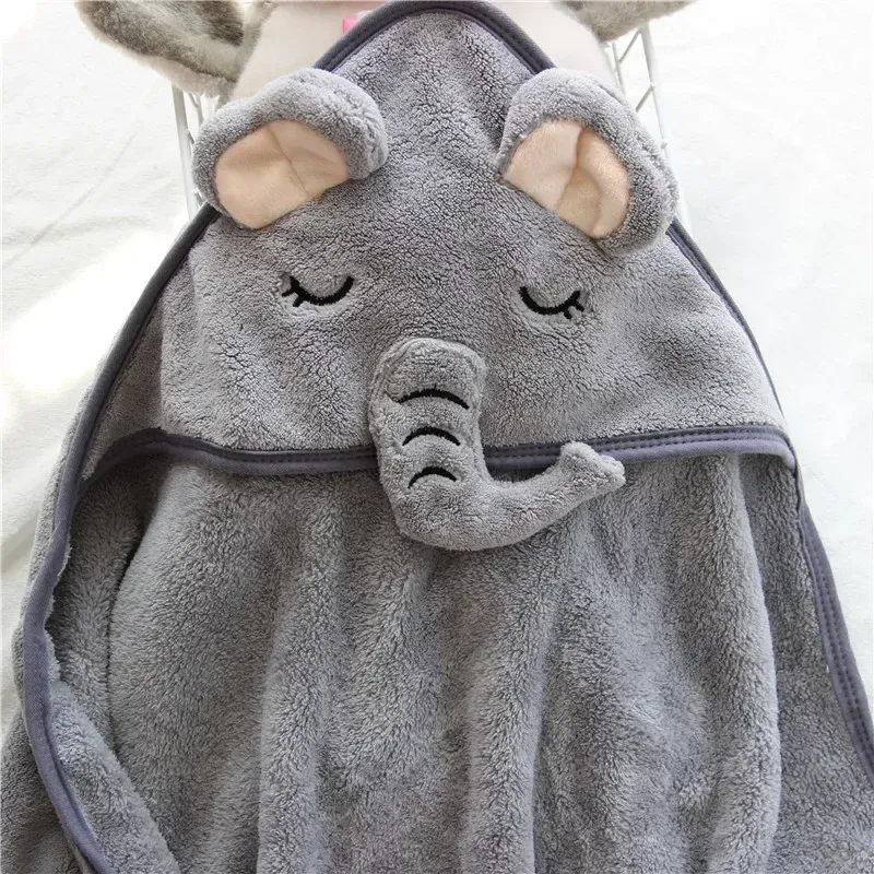 Cartoon Animal Baby Hooded Bath Towels Toddler Bathrobe Warm Sleeping Swaddle Wrap for Boys Girls Newborn Soft Towel Blanket