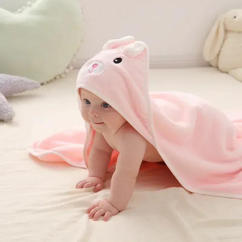 Cartoon Animal Baby Hooded Bath Towels Toddler Bathrobe Warm Sleeping Swaddle Wrap for Boys Girls Newborn Soft Towel Blanket