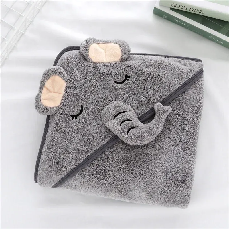 Cartoon Animal Baby Hooded Bath Towels Toddler Bathrobe Warm Sleeping Swaddle Wrap for Boys Girls Newborn Soft Towel Blanket