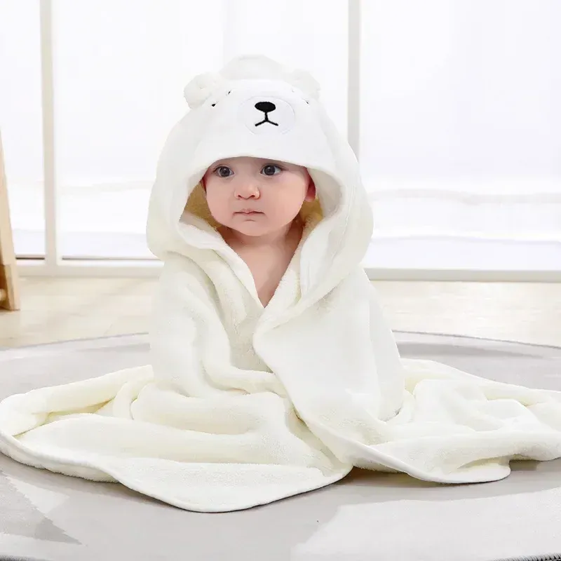Cartoon Animal Baby Hooded Bath Towels Toddler Bathrobe Warm Sleeping Swaddle Wrap for Boys Girls Newborn Soft Towel Blanket