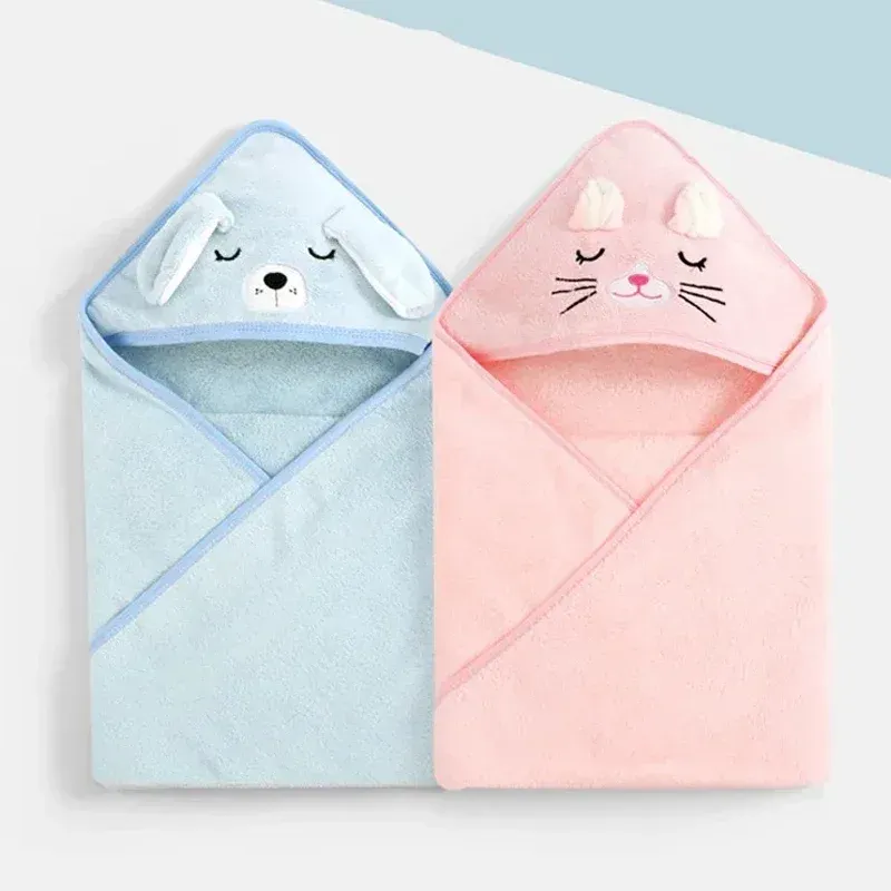 Cartoon Animal Baby Hooded Bath Towels Toddler Bathrobe Warm Sleeping Swaddle Wrap for Boys Girls Newborn Soft Towel Blanket