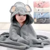 Baby Hooded Towel – Cartoon Animal Bathrobe & Swaddle Wrap